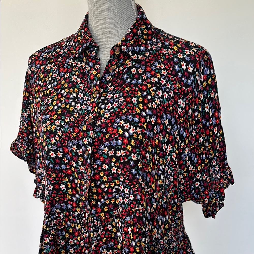 MAEVE ANTHROPOLOGIE Micro Floral Women's Top